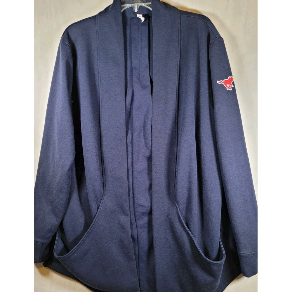 Under Armour SMU Mustangs Cardigan Womens Size XXL Navy Blue Code Gear Loose Fit